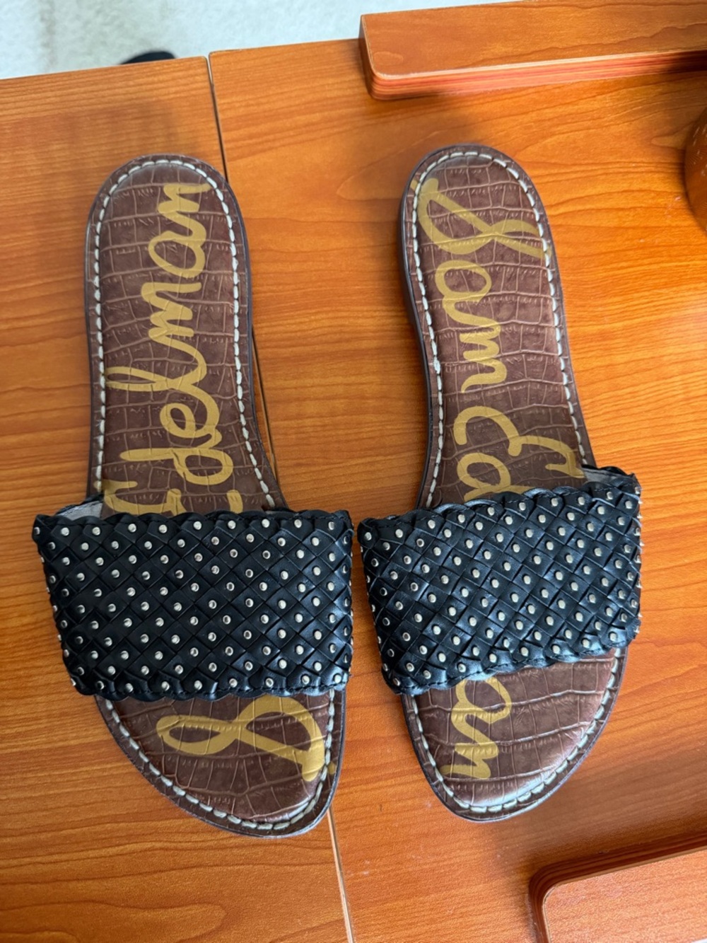 Sam Edelman Black Studded Slide Sandals